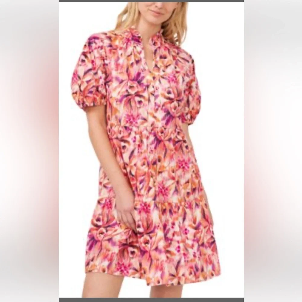 CeCe Vibrant Floral Kids Dress